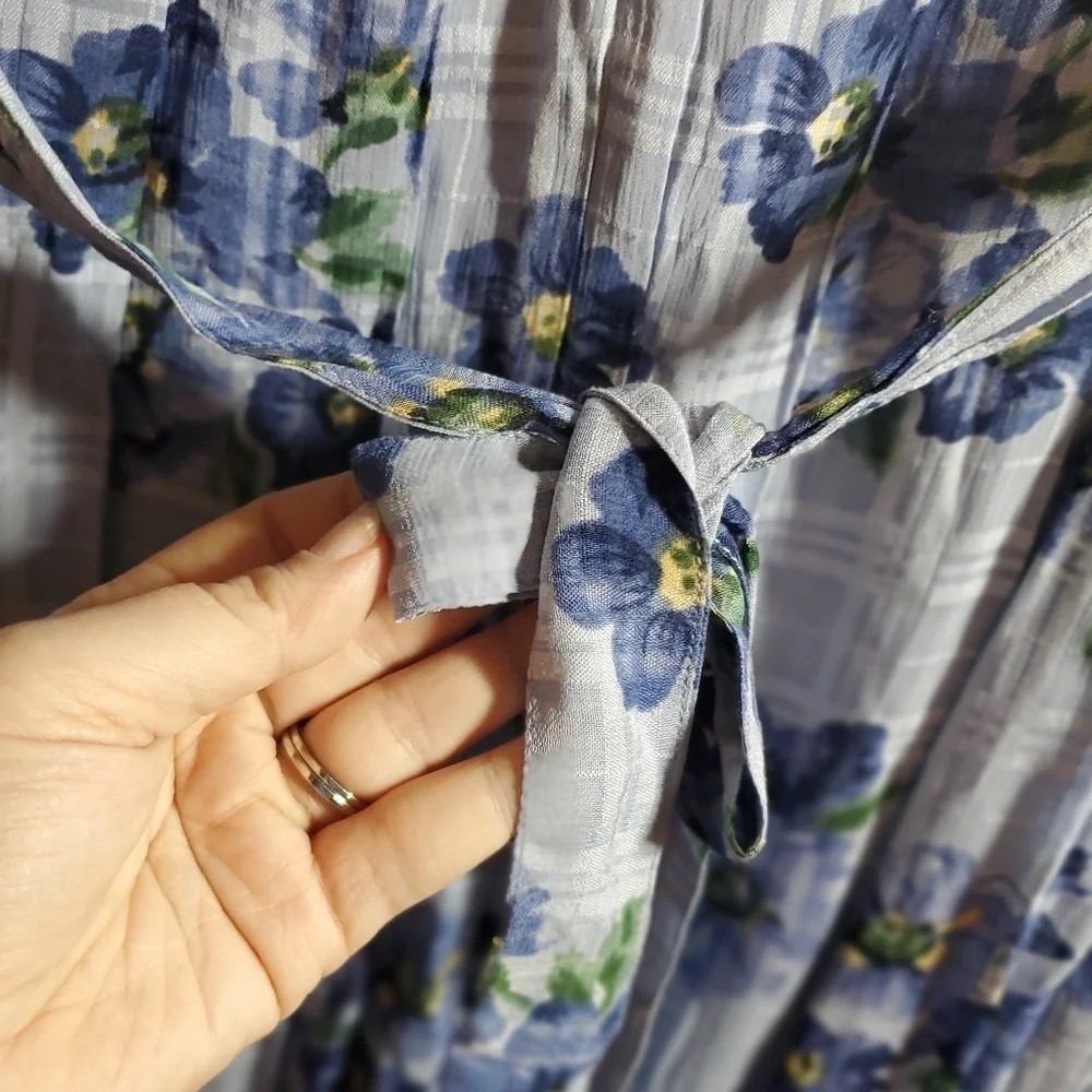 Vintage 90s Sarah Elizabeth Floral 50inch Midi Dress - Picture 7 of 10